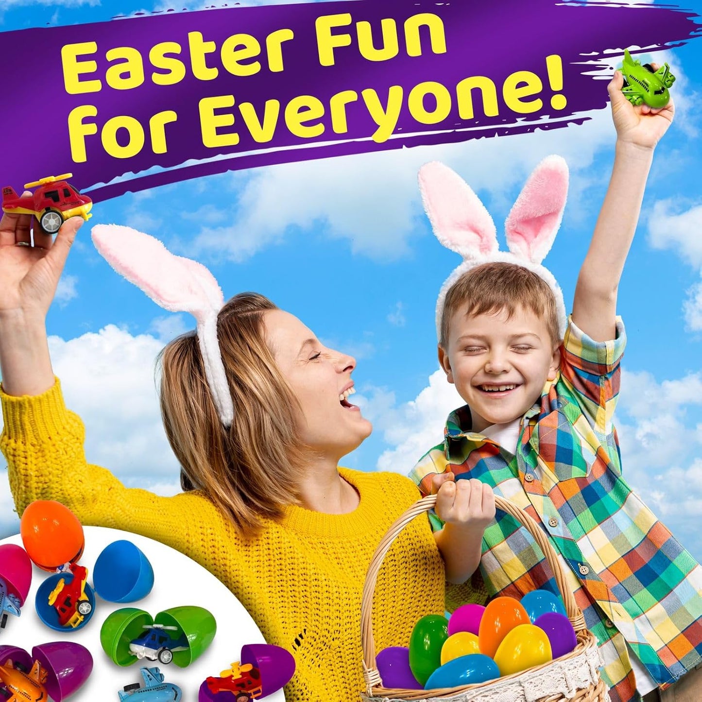 stargo 16 Pack Colorful Prefilled Easter Eggs bulk with toys - mini Ai