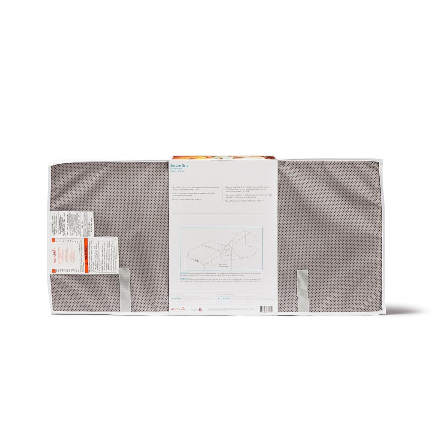 Munchkin Secure Grip Baby Diaper Changing Pad for Dresser, Waterproof and Wipeable, Contoured, Standard Size (14.75" x 31"), White