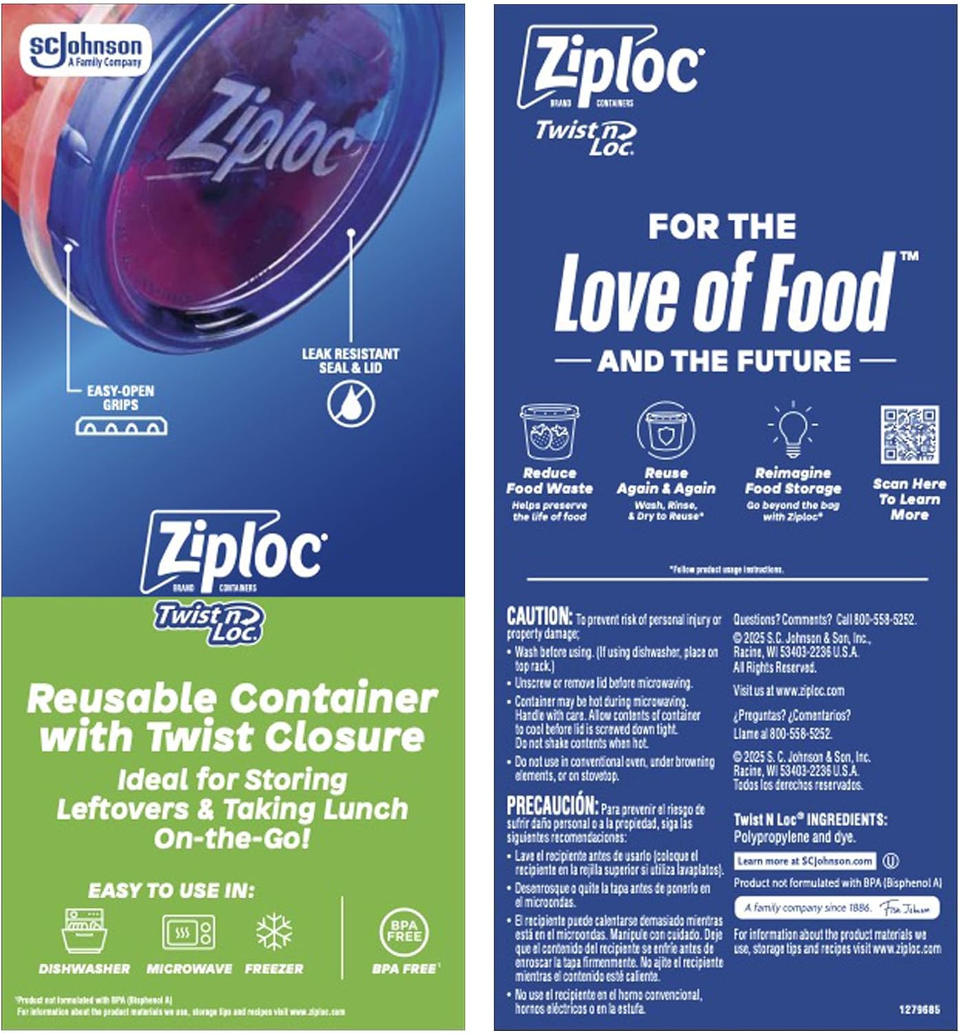 Ziploc Twist 'n Loc Food Storage Meal Prep Containers Variety Pack, 9 Count