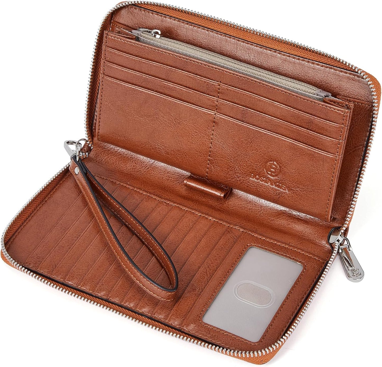 BOSTANTEN Leather Wallet for Women RFID Blocking Zip Around Credit Car