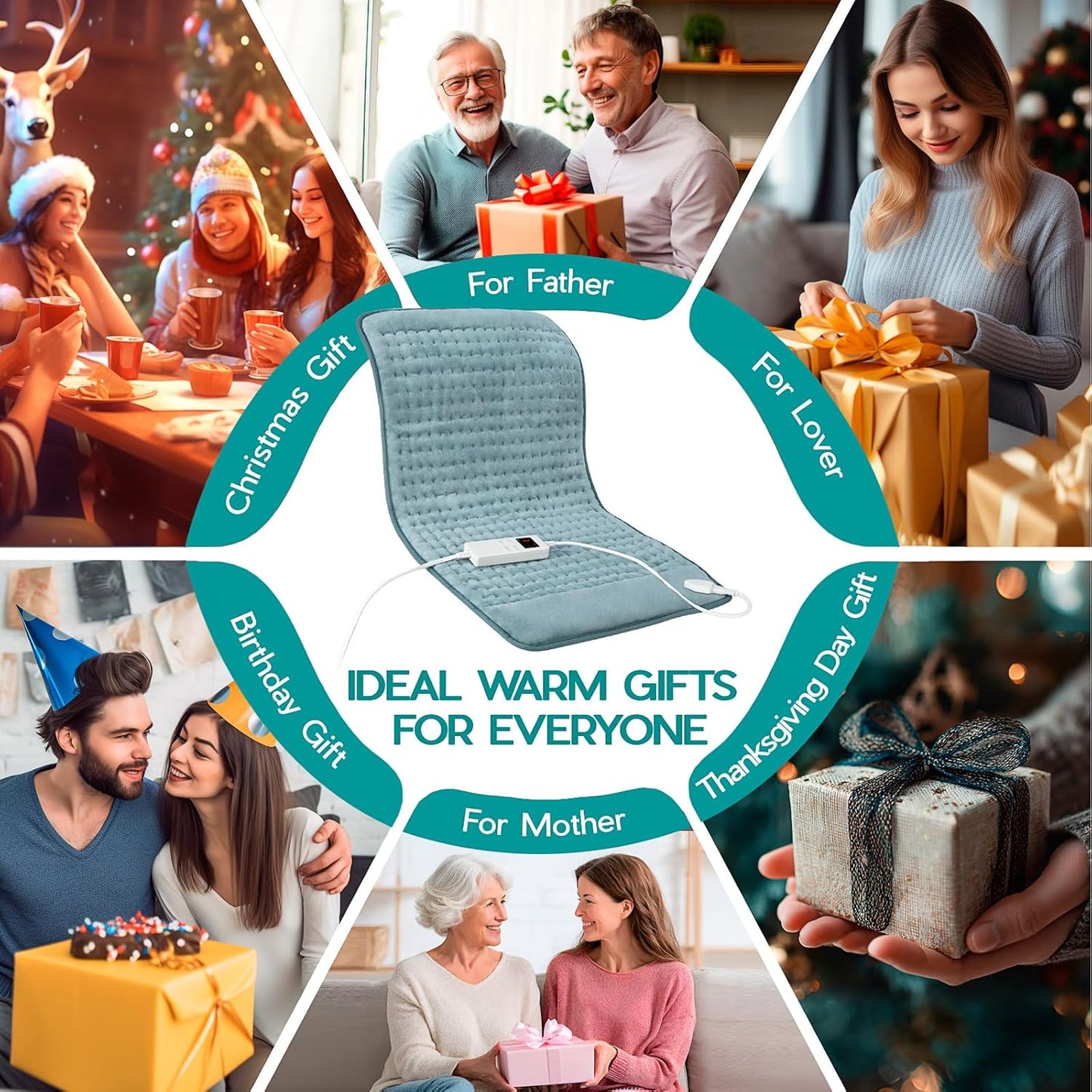 Heating Pad for Period Cramps, Heating Pad for Back/Neck/Shoulder Musc