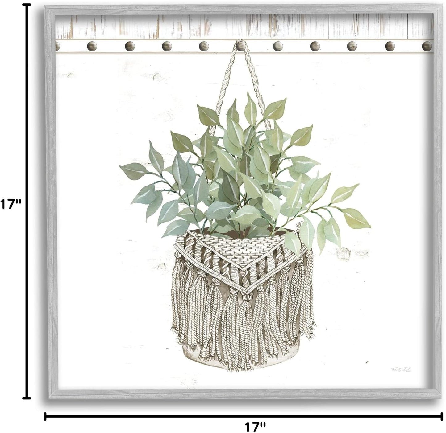 Stupell Industries Macrame Woven Tapestry Hanging Pot Planter, Design by Cindy Jacobs