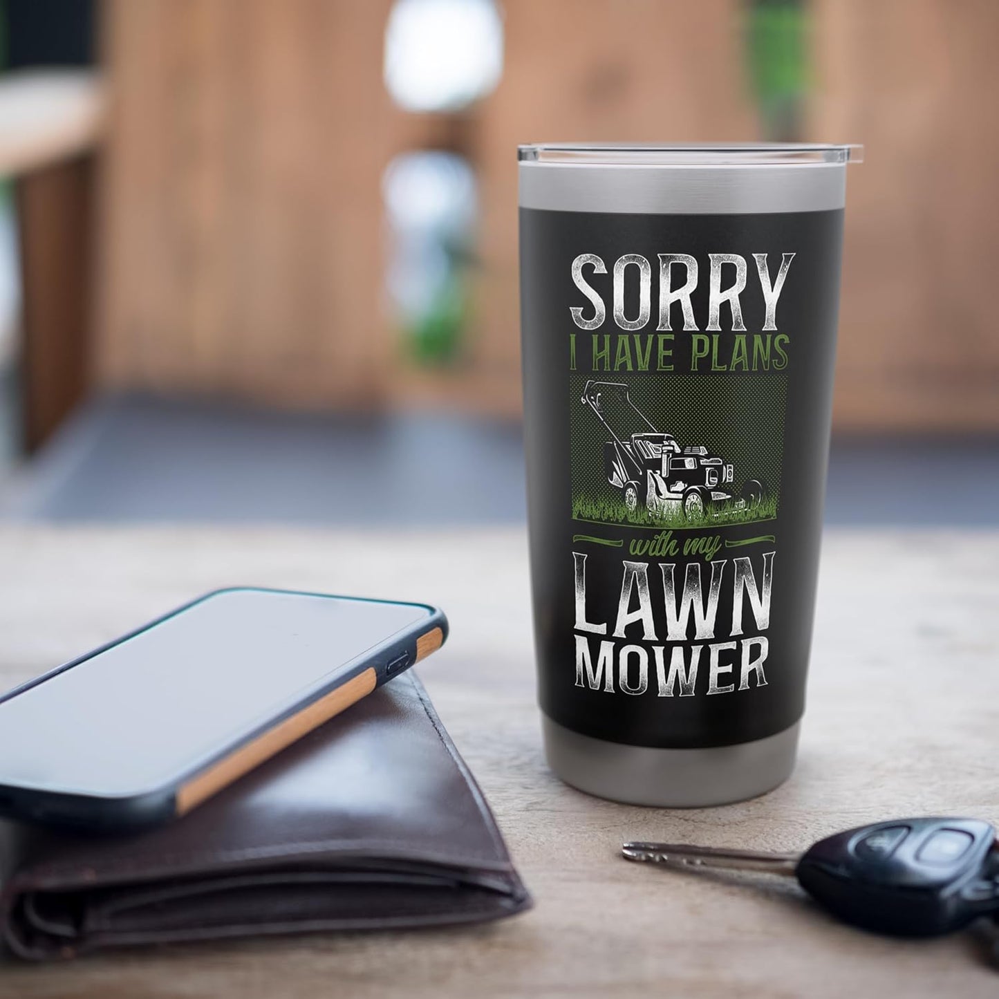 Lawn Mower Mowing Dad Father Landscaper Vintage Sorry I Have Stainless Steel Insulated Tumbler