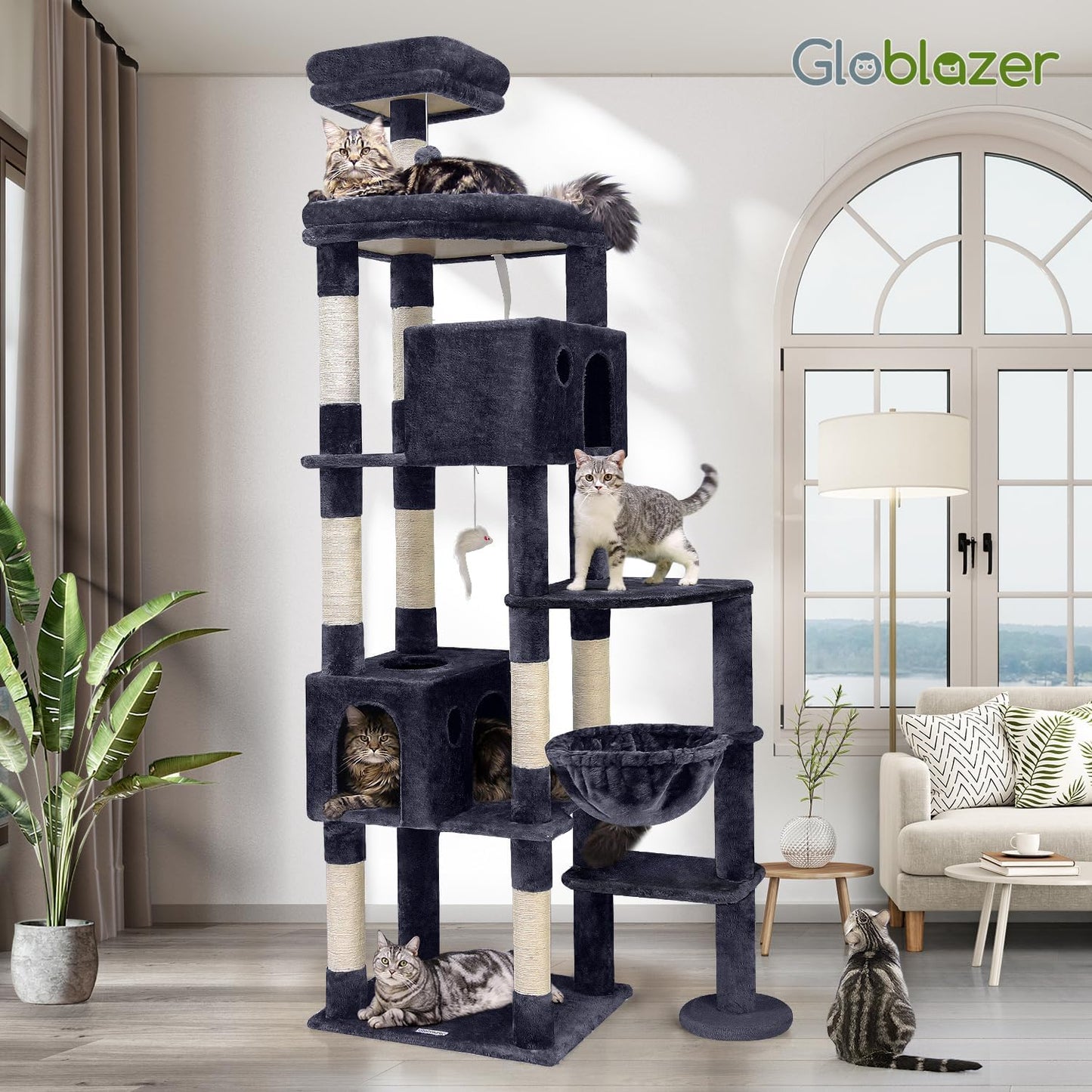 Globlazer Giant Cat Tree, 83 inch Cat Tree for Indoor Cats Large Adult