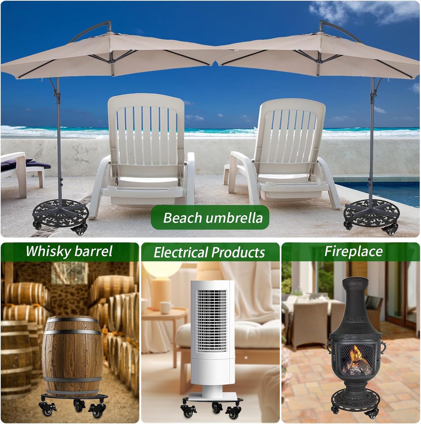 Rolling Plant Stand with Wheels, 2 Pack Heavy Duty Metal Plant Caddy 1
