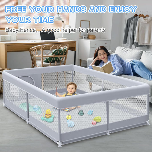 Baby Playpen 50 x 50 Inch Play Pen Playards, Playpen for Babies and To