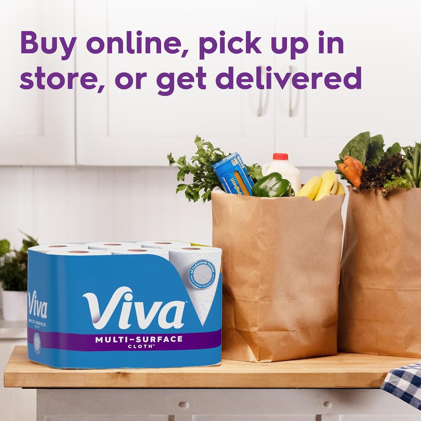 Viva Multi-Surface Cloth Paper Towels, Choose-A-Sheet Size, 12 Triple Rolls, 165 Sheets per Roll (Packaging May Vary)