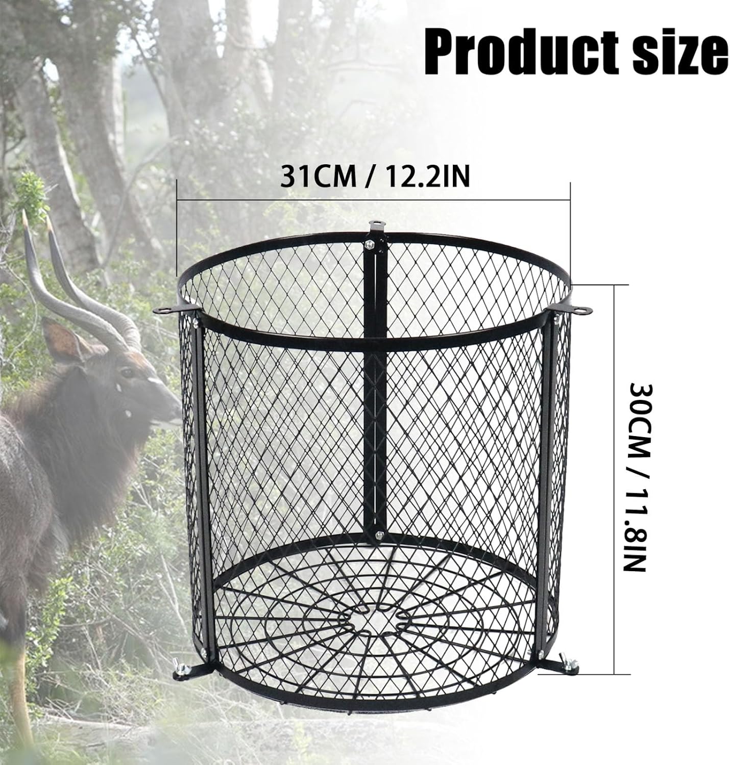 Varmint Feeder Cage Weatherproof Deer Feeder Protective Guards Cage for Outdoor Forest