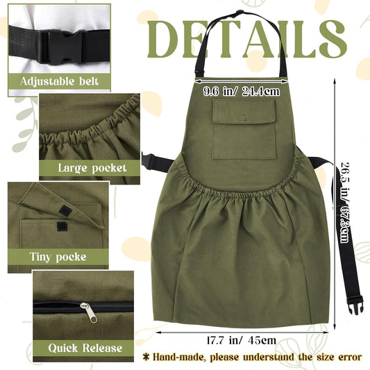 Gardening Apron Harvest Apron with Release Pockets, Gift for Women & M