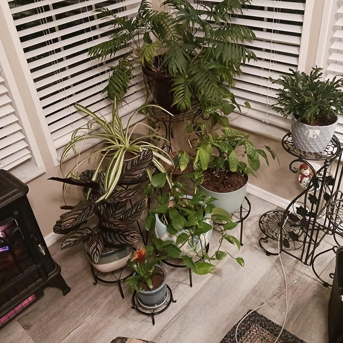4 Pack Black Metal Potted Plant Stand for Indoor and Outdoor Plants 9.