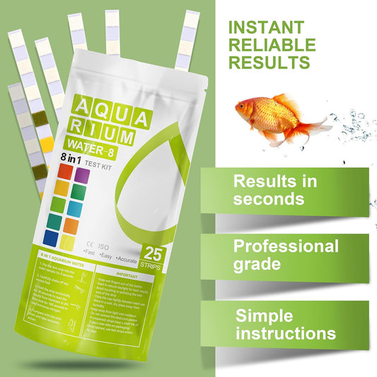 AAwipes Aquarium Ammonia Test Strips 8-in-1 |25 Strips | Quick & Accur