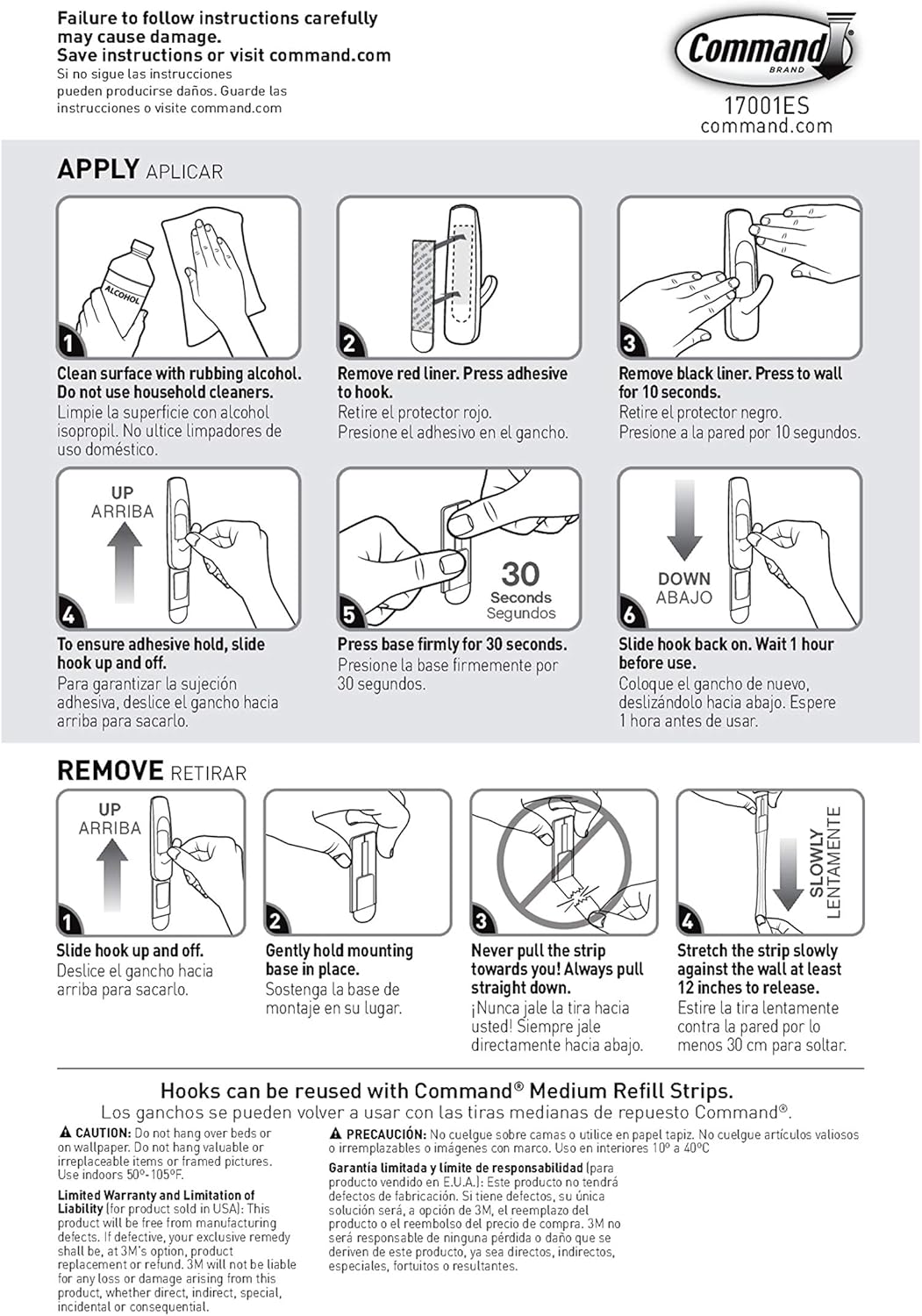 Command Medium Utility Hooks, 20 Hooks and 24 Strips, Damage-Free Hanging Wall Hook with Adhesive Strips, No Tools Great for Hanging, Organization and Storage, Holds up to 3 lb