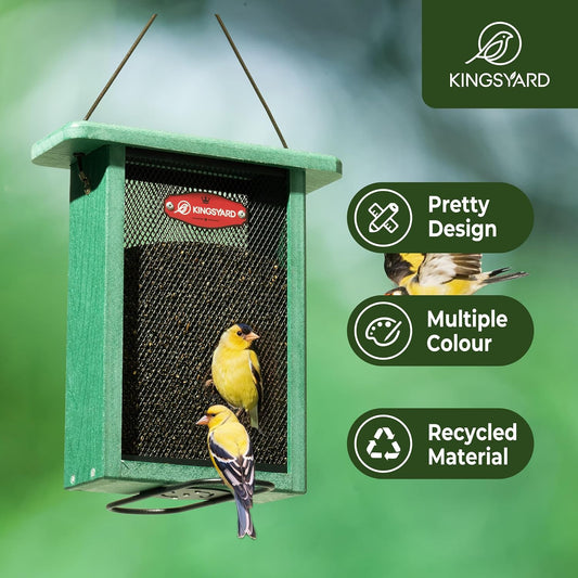 Kingsyard Metal Mesh Bird Feeder for Outdoors Hanging, Finch Feeder fo