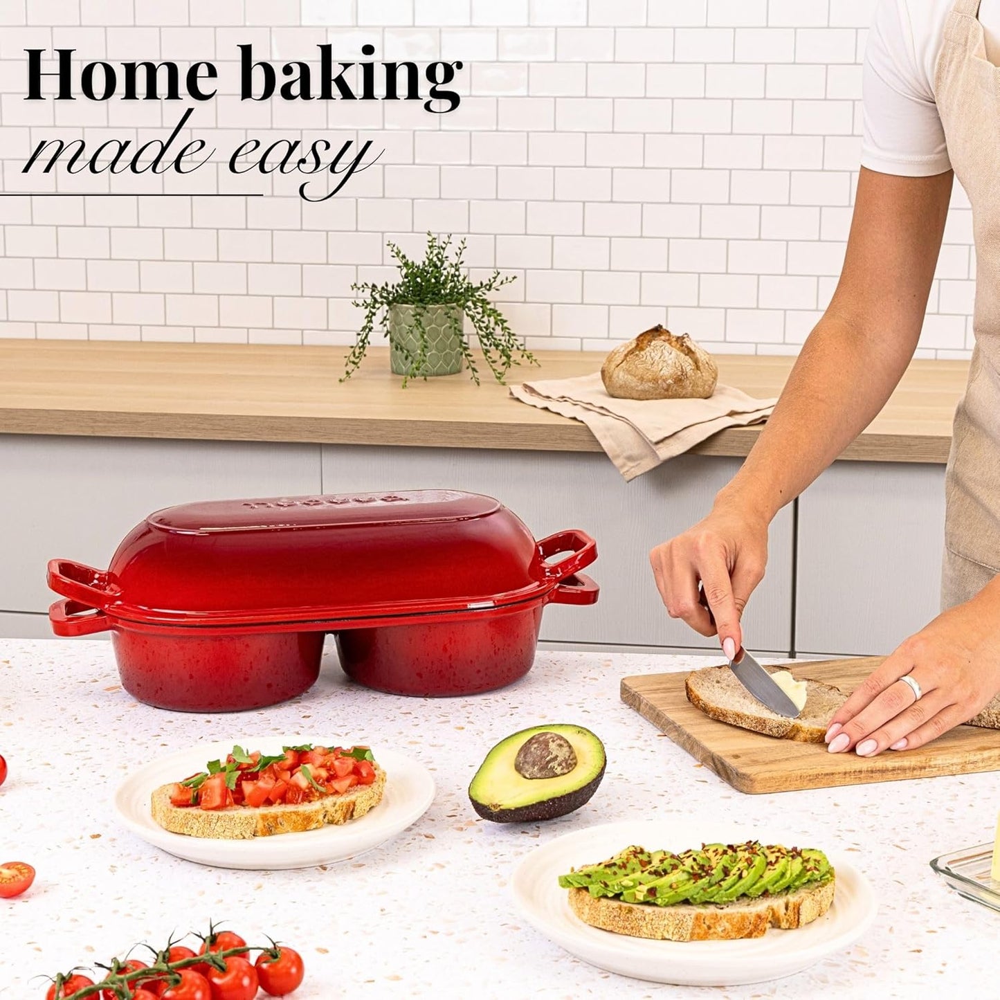 Dutch Oven For Sourdough Bread Baking – Enamelled Cast Iron Bread Loaf