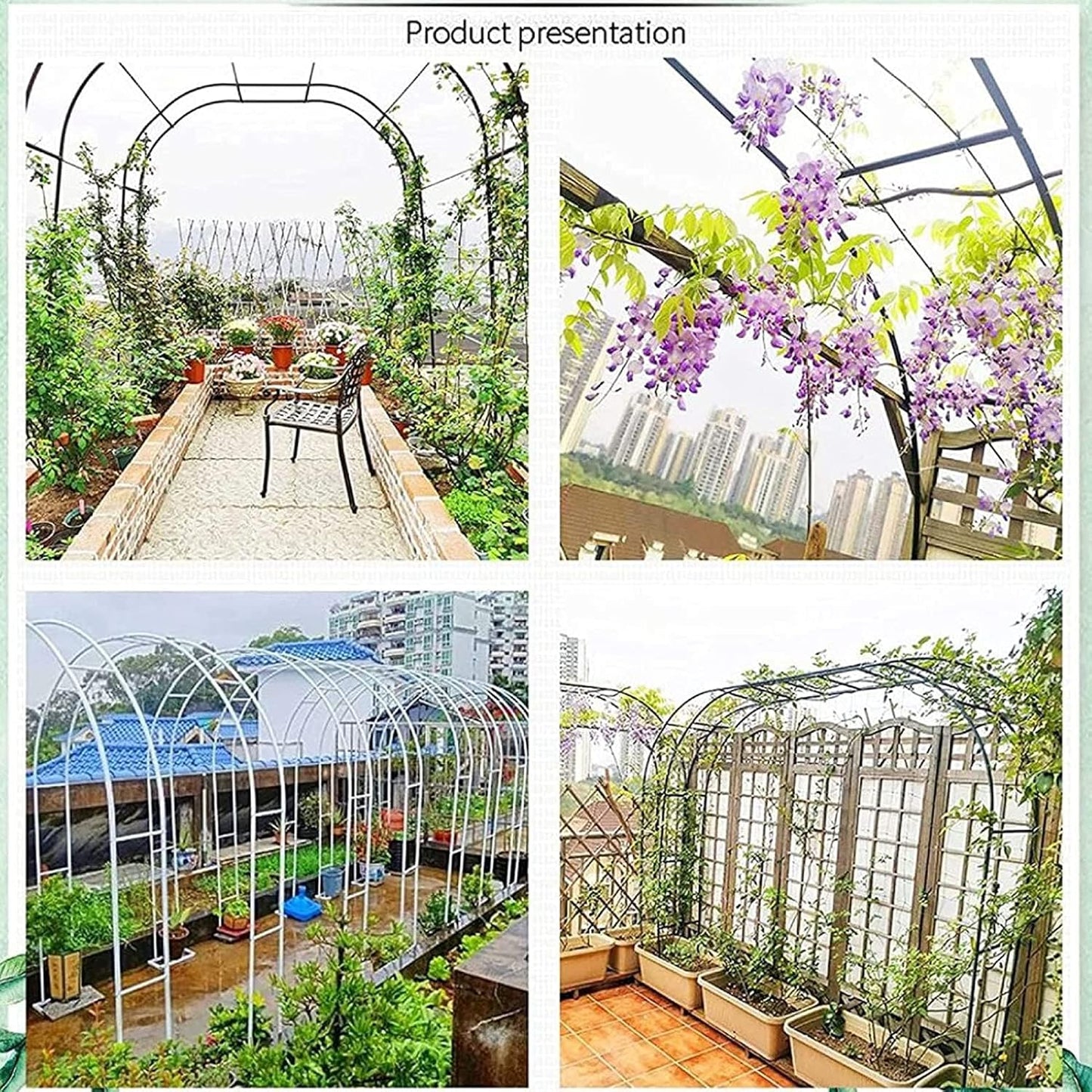 Heavy Duty Metal Garden Arch Trellis for Climbing Plants, Vines, Flowers & Vegetables - Perfect Outdoor Wedding Decoration for Lawn, Patio, Gazebo & Garden Parties