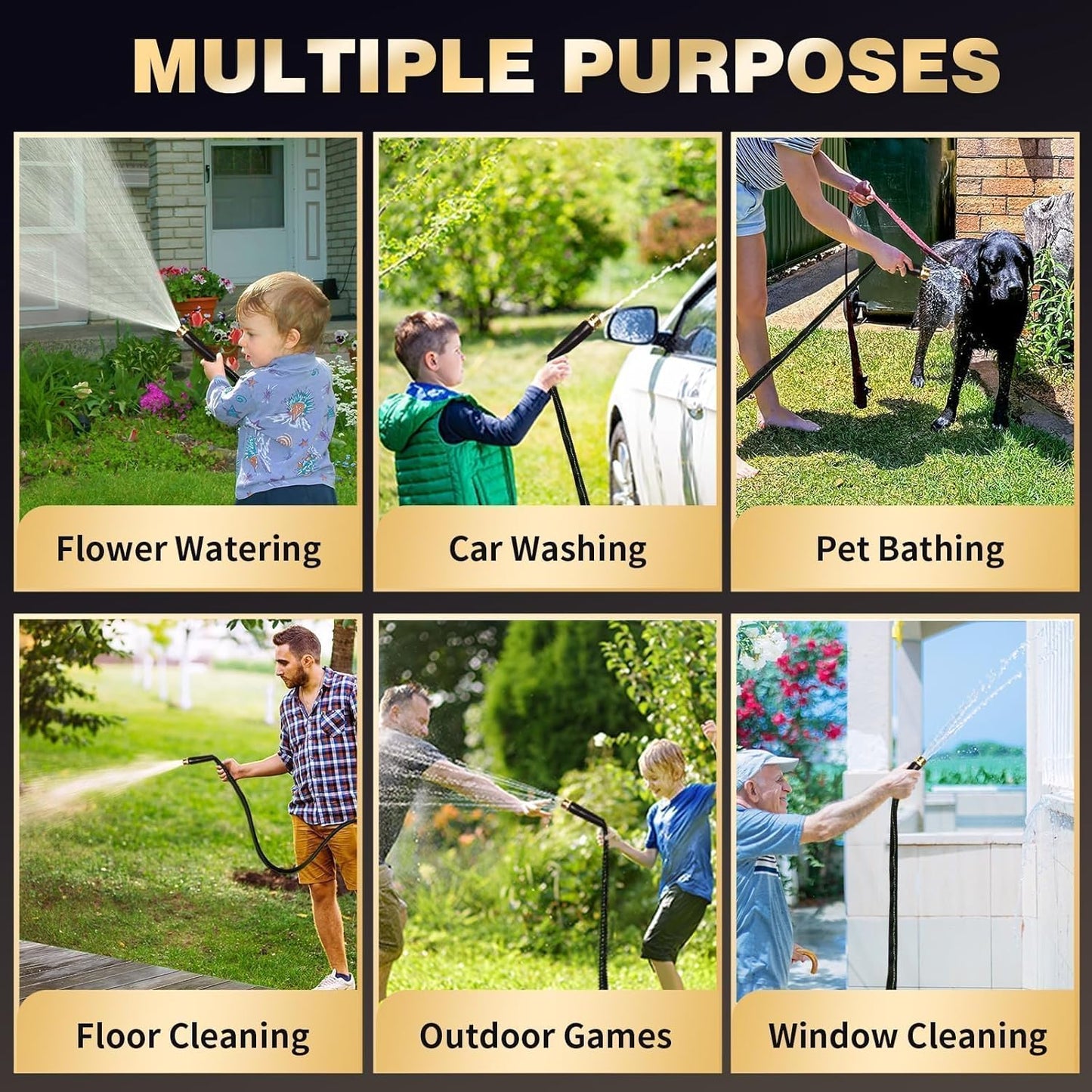 Garden Hose 100 ft Water Hose Flexible Heavy Duty Outdoor Lightweight