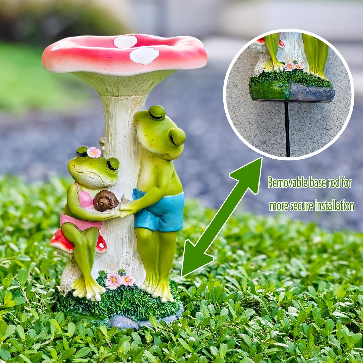 Solar Powered Frog Garden Statue, Outdoor Resin Frog Sculpture with LED Light, Waterproof Animal Decor for Lawn, Yard, Patio, Garden Accent for Night Lighting, Unique Gift for Nature Lovers