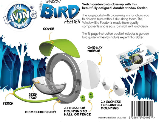 LW105 Window Bird Feeder, Multicolor
