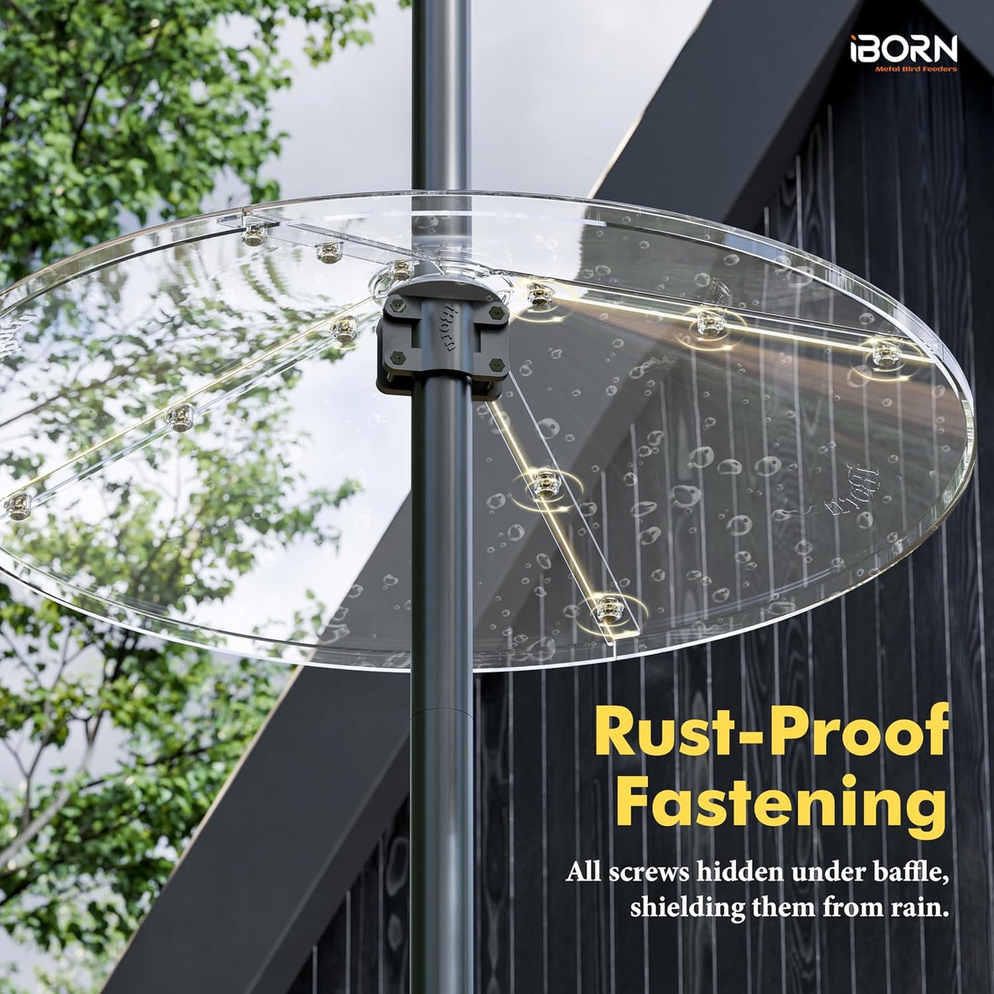 iBorn Squirrel Baffle for Bird Feeder Pole, 19.5” Oversized Squirrel G