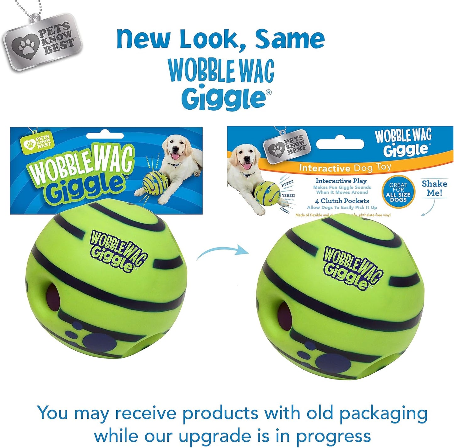 Wobble Wag Giggle Ball | Rolling Enrichment Toy for Fun Playtime, Inte
