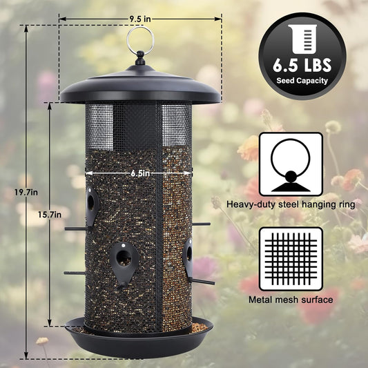 Gtongoko Hanging Bird Feeders for Outdoors 6.5 LB Large Capacity Squir