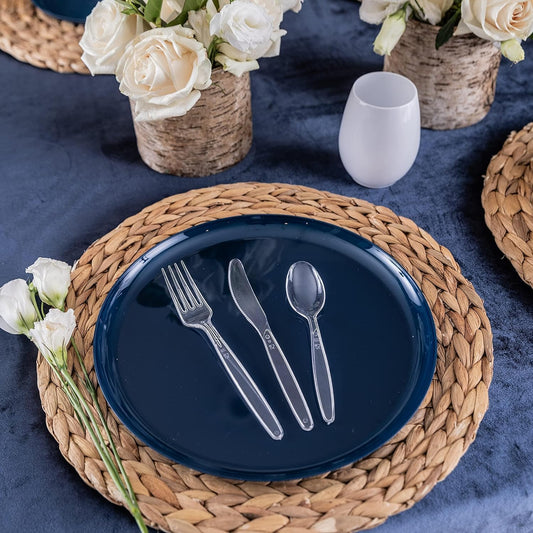 Party Bargains Disposable Cutlery set, SAPPHIRE Design, Clear Color, 3