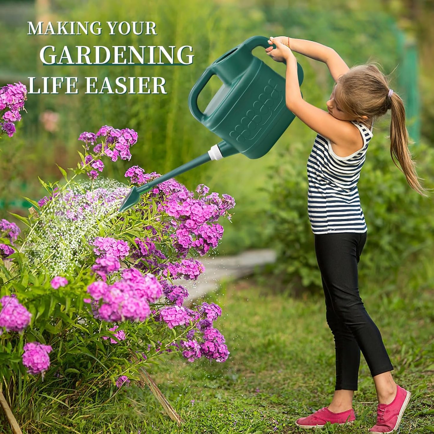 2 Gallon Watering Can, Garden Watering Can Outdoor, Plant Water Can wi