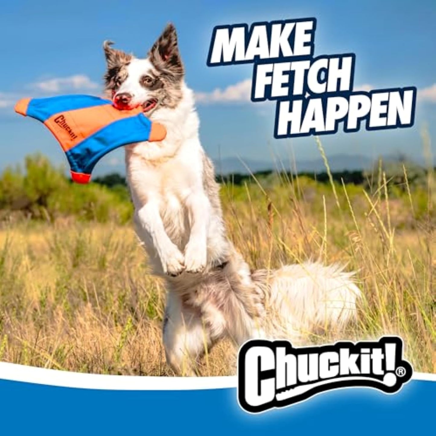 Chuckit! Flying Squirrel Fetch Dog Toy - Water Floating Flyer - Soft a