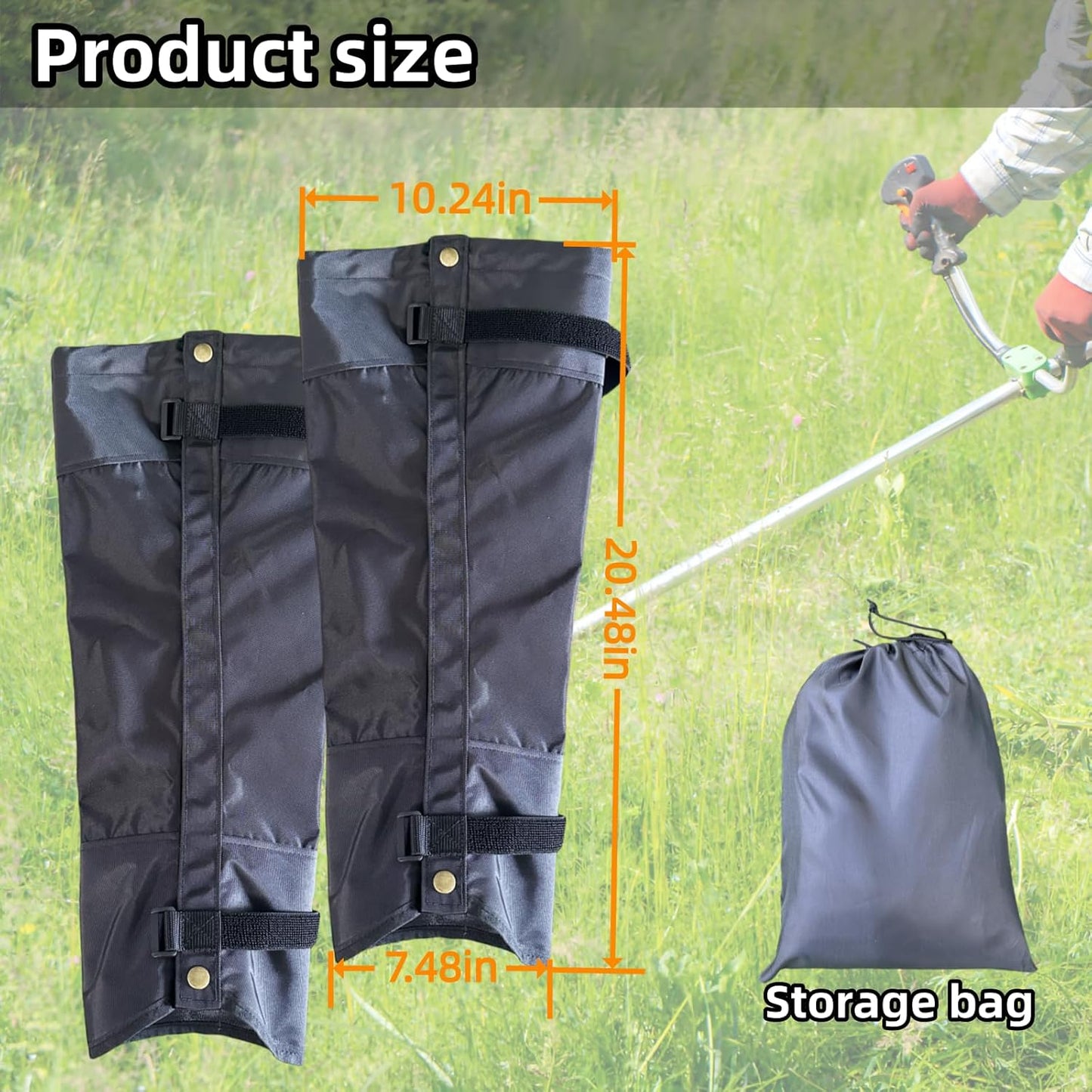 1 Pairs Lawn Care Leg Gaiters - Garden Trimming Adjustable Leg Guards,