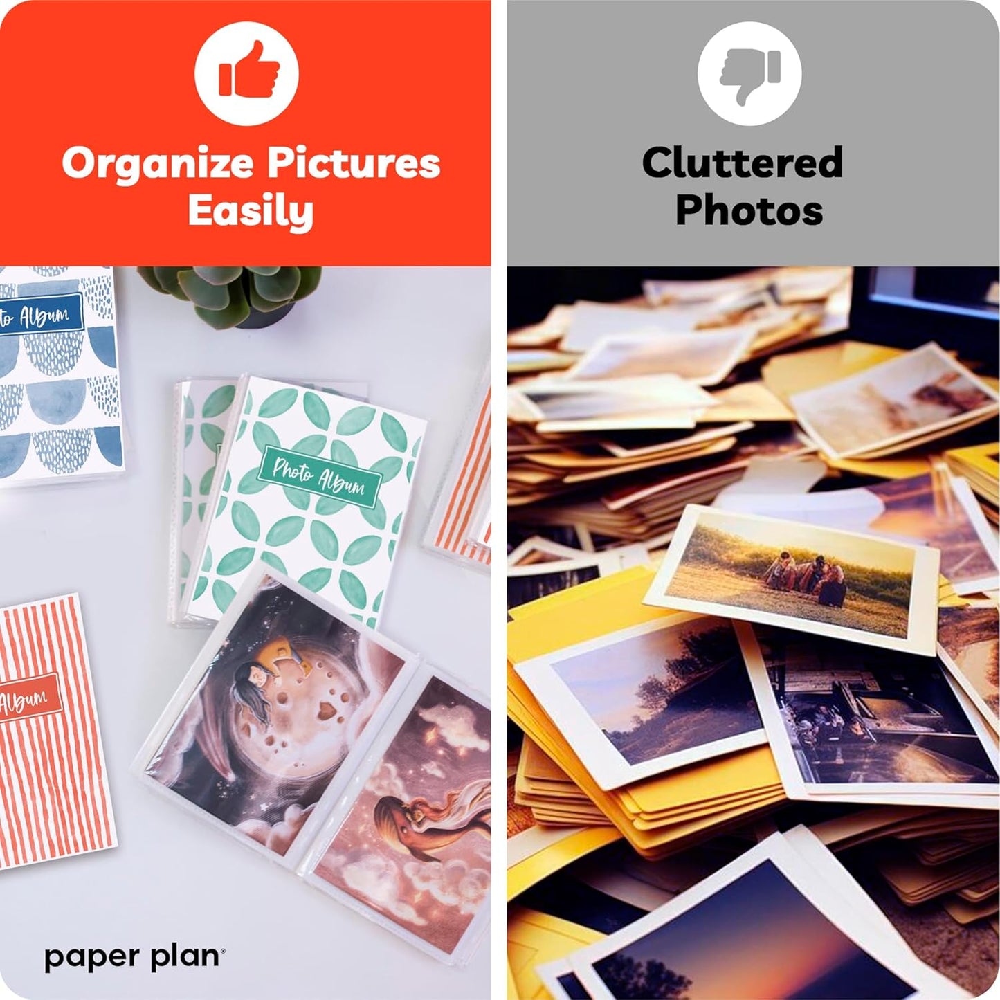 4x6 Photo Albums - (Set of 8), by Paper Plan, Mini Albums, Each Can Hold Up To 36 Photos, Works With Portrait and Landscape Pictures - Perfect for Storing Beautiful Memories