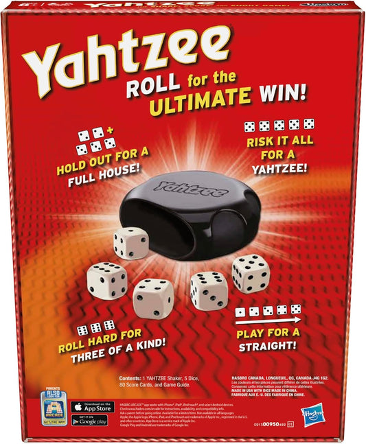 Hasbro Gaming Yahtzee Game, Fast-Playing Dice Games for Kids, Teens, a