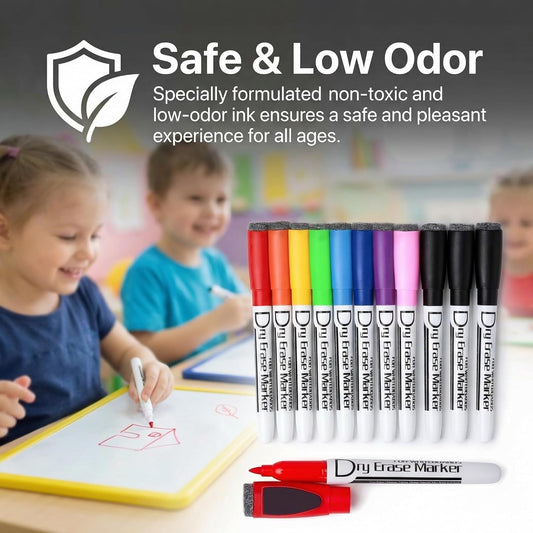 Volcanics Magnetic Dry Wipe Pens Dry Erase Markers With Eraser Cap Low