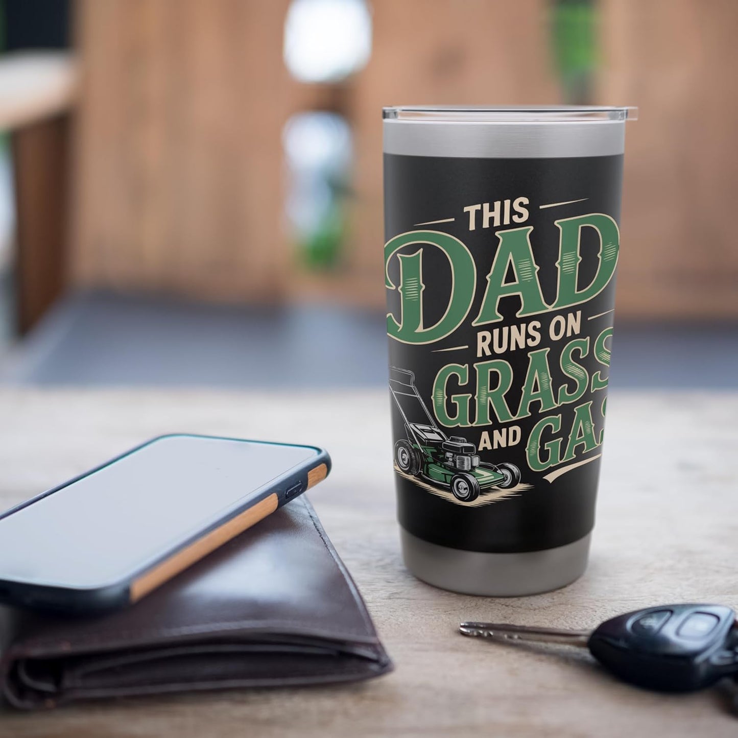 Lawn Mower Dad Lawn Mowing Daddy Lawn Care Gardening Stainless Steel Insulated Tumbler