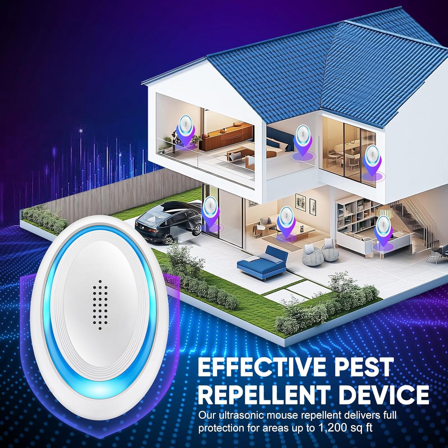 Ultrasonic Pest Repeller Indoor Ultrasonic Repellent, Mouse Repellent
