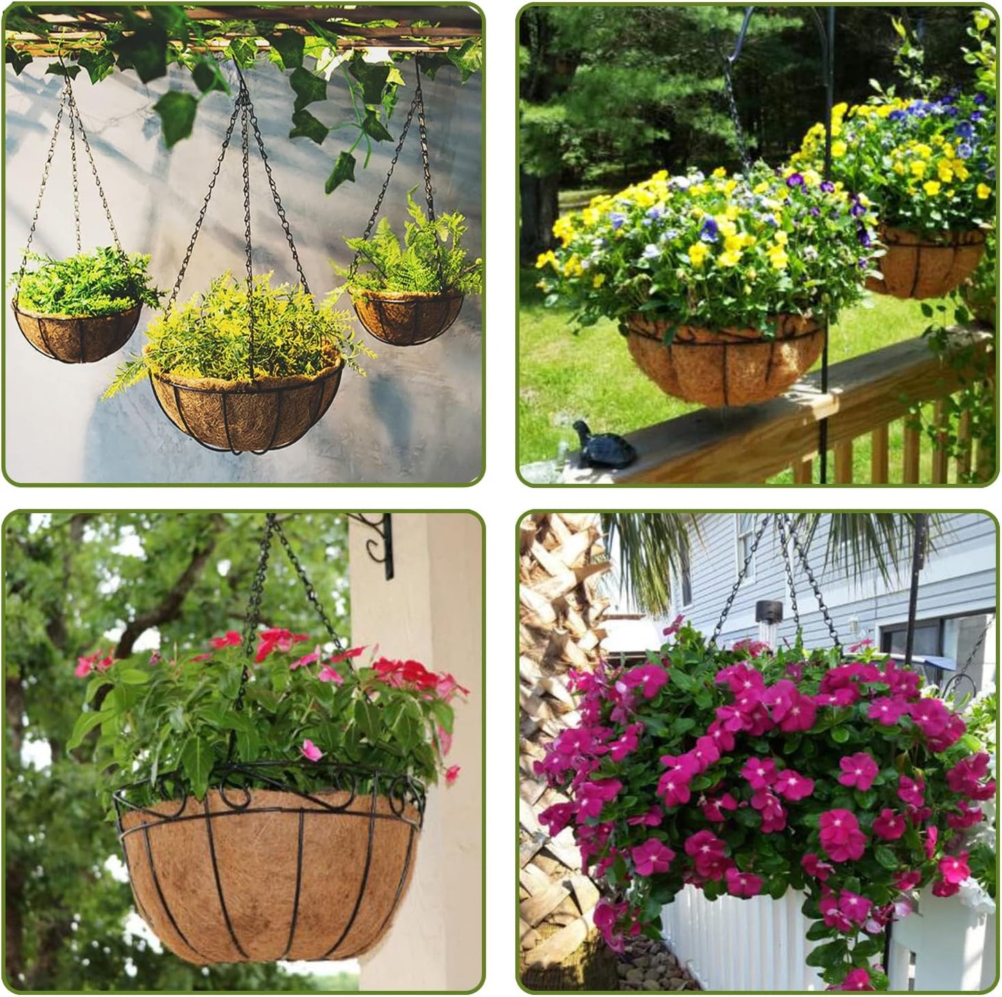Heybe 20 Inch Hanging Basket Chain, 3 Point Hanging Chains with Hooks for Pot Planters Bird Feeders Lantern Lamp,Extended Hangers for Hanging Badkeys(20 inch,3 Point)
