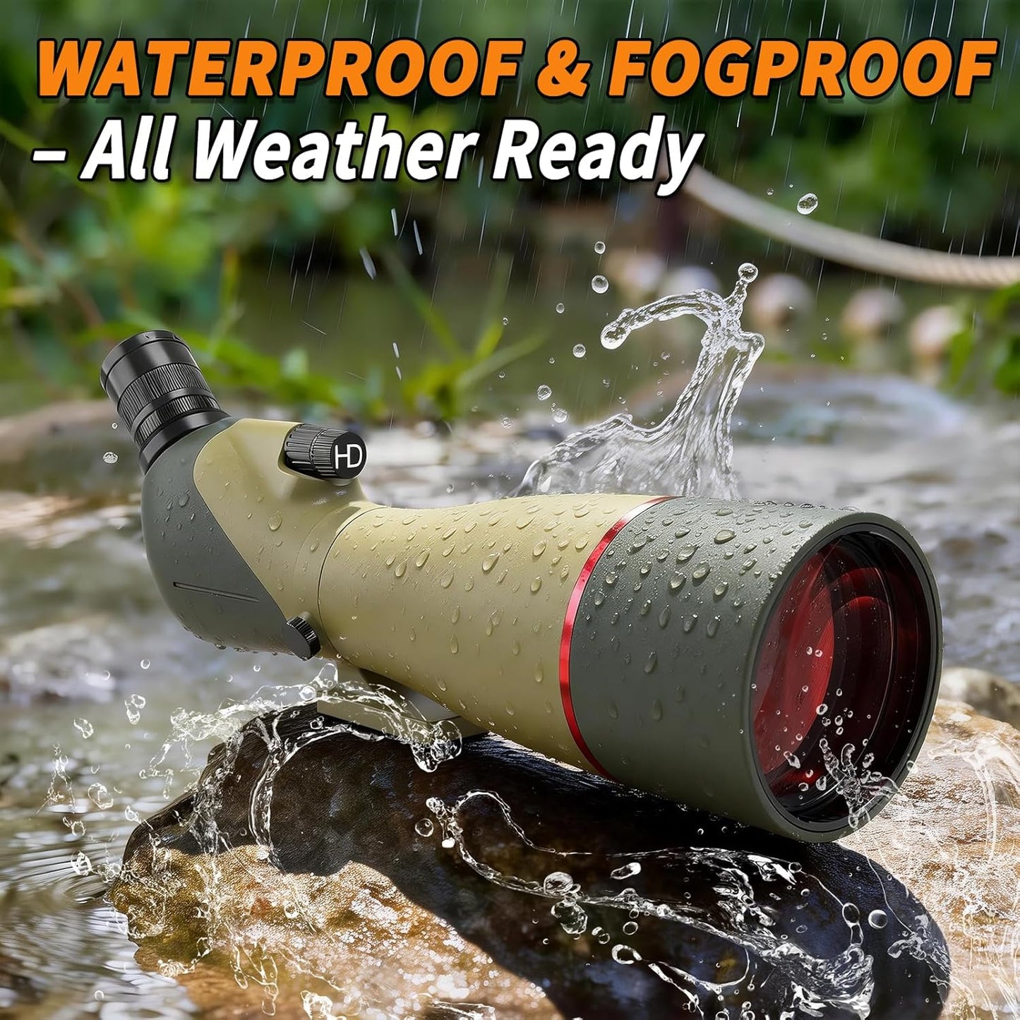 WOSPORTS 25-75x85 Spotting Scopes with Tripod, Carrying Bag, Phone Adapter, HD BAK4 Porro Prism, Waterproof Spotter Scope for Hunting, Target Shooting, Bird Watching, Wildlife Viewing, Dark Green