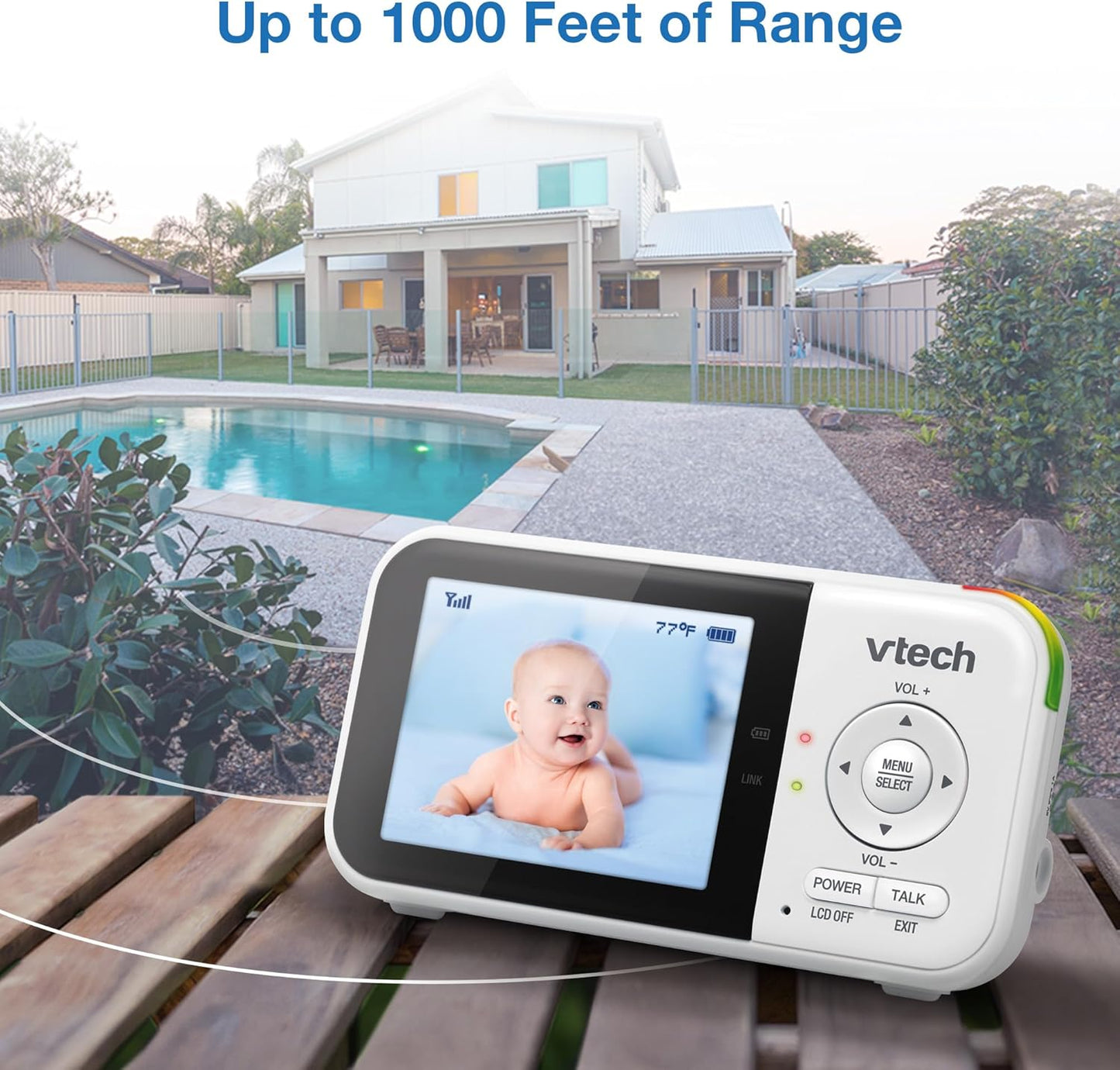 VTech VM819 Baby Monitor with Camera and Audio, 2.8” Screen Portable B