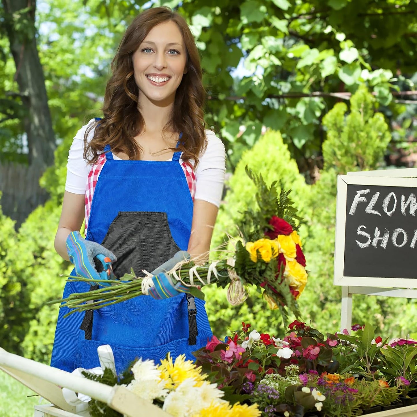 Gardening Apron, Garden Apron with Quick Release Pockets,Water Resista