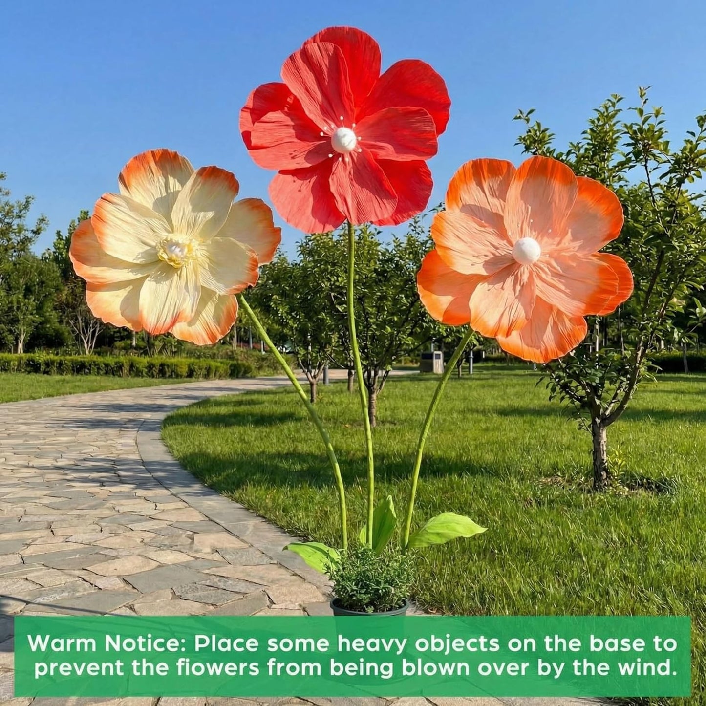 6.1ft Giant Artificial Flowers for Decoration Large Big Paper Flowers