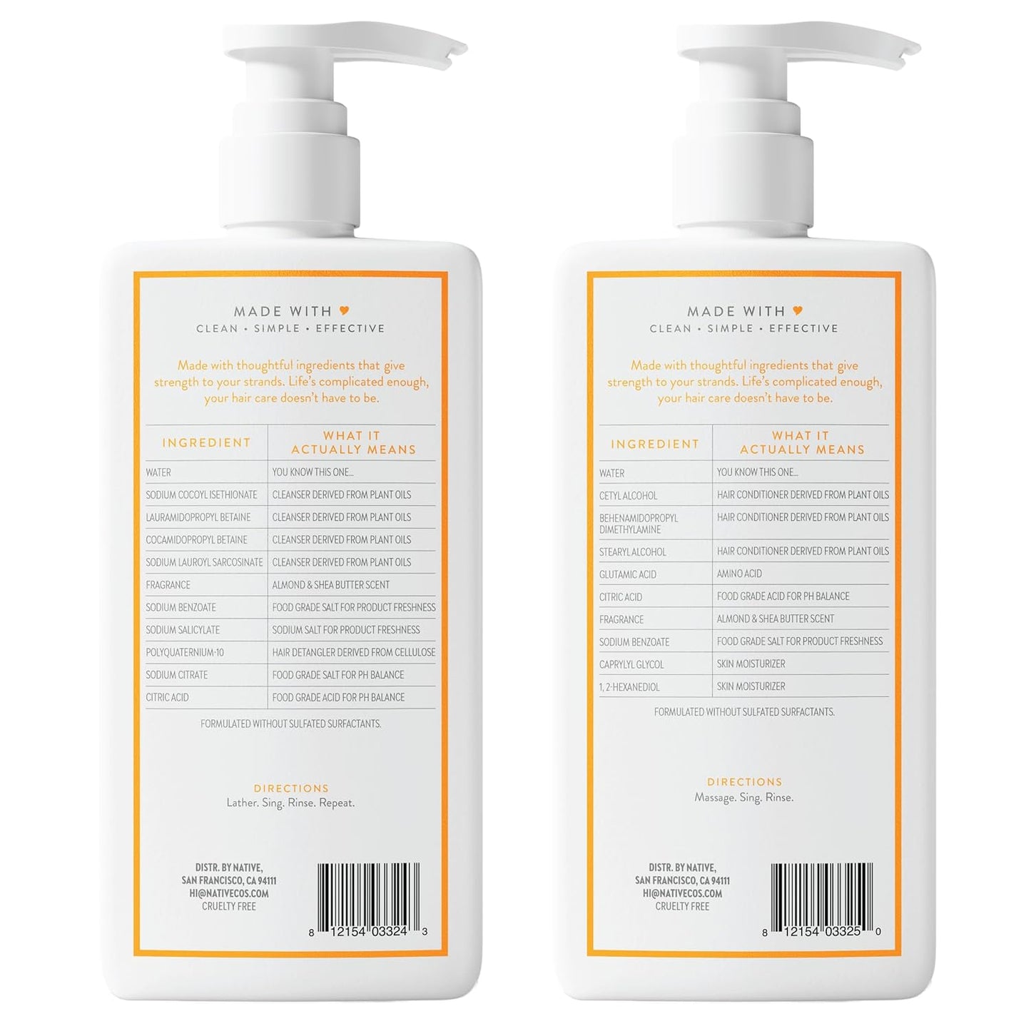 Native Shampoo and Conditioner Contain Naturally Derived Ingredients|