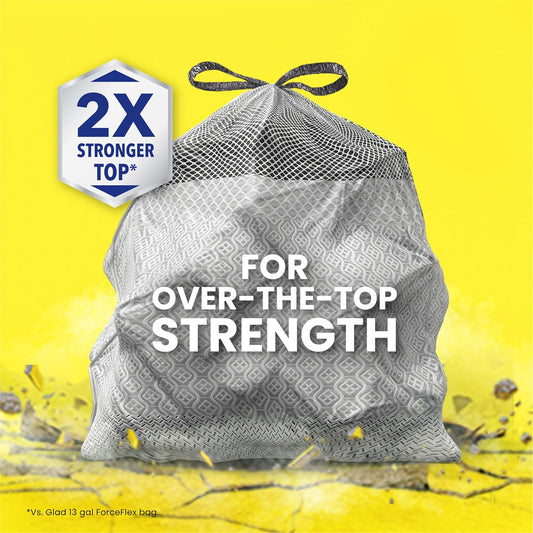 Glad ForceFlex MaxStrength XL Kitchen Trash Bags, 20 Gal, Fresh Clean,