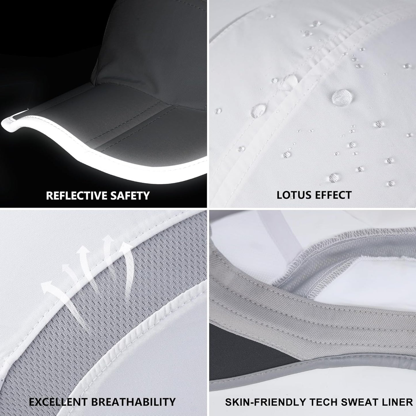 GADIEMKENSD Reflective Folding Outdoor Hat Unstructured Design UPF 50+