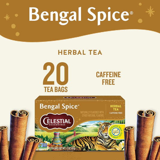 Celestial Seasonings Bengal Spice Herbal Tea, 20 Tea Bags Box