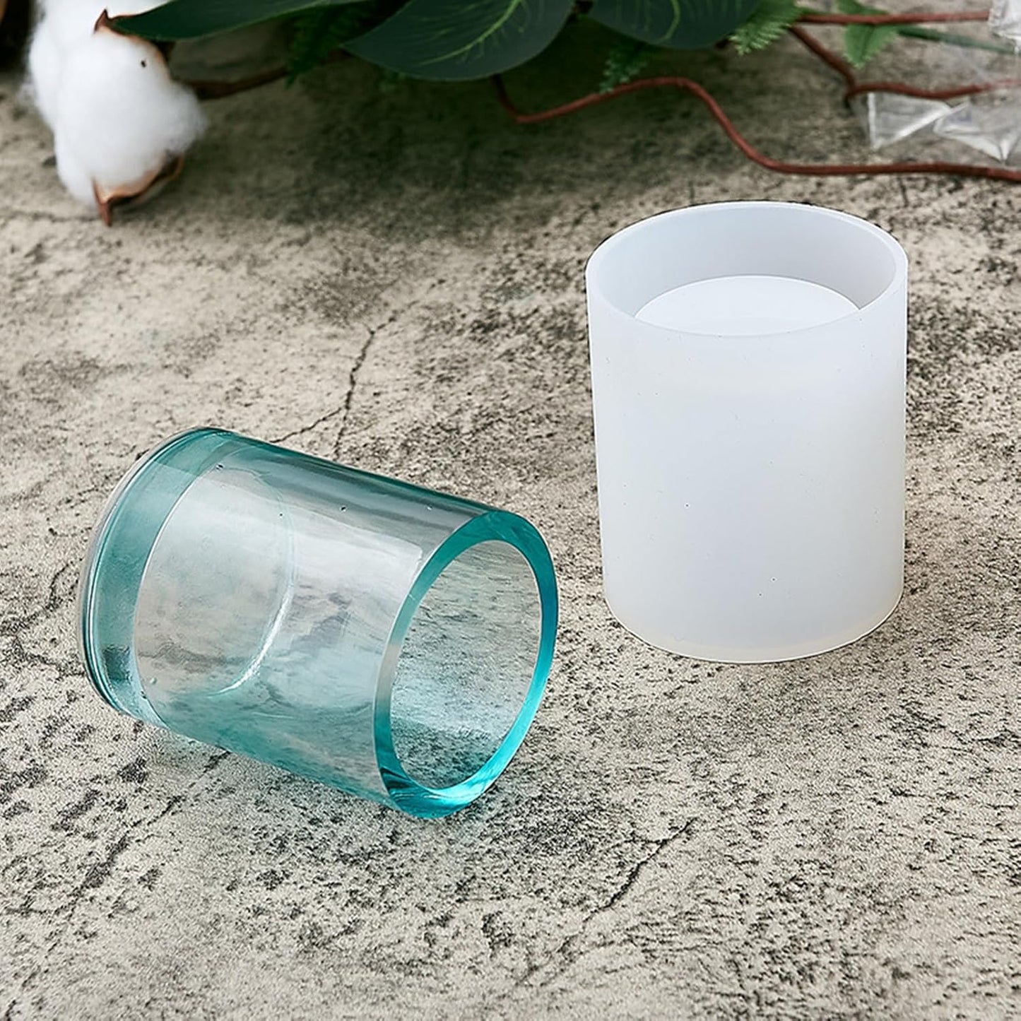 Round Pen Holder Concrete Flower Pot Silicone Mold Succulent Planter Cement Clay Mold Vase Plaster Candle Jar Mould