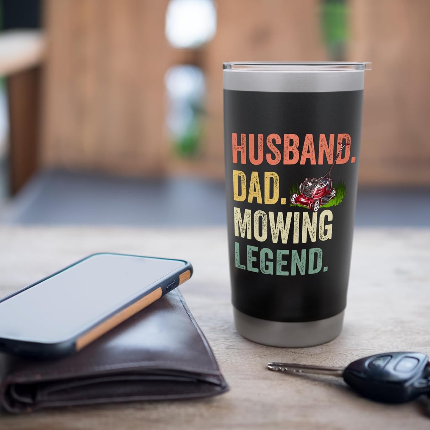 Husband Dad Mowing Legend Lawn Care Gardener Father's Day Stainless Steel Insulated Tumbler