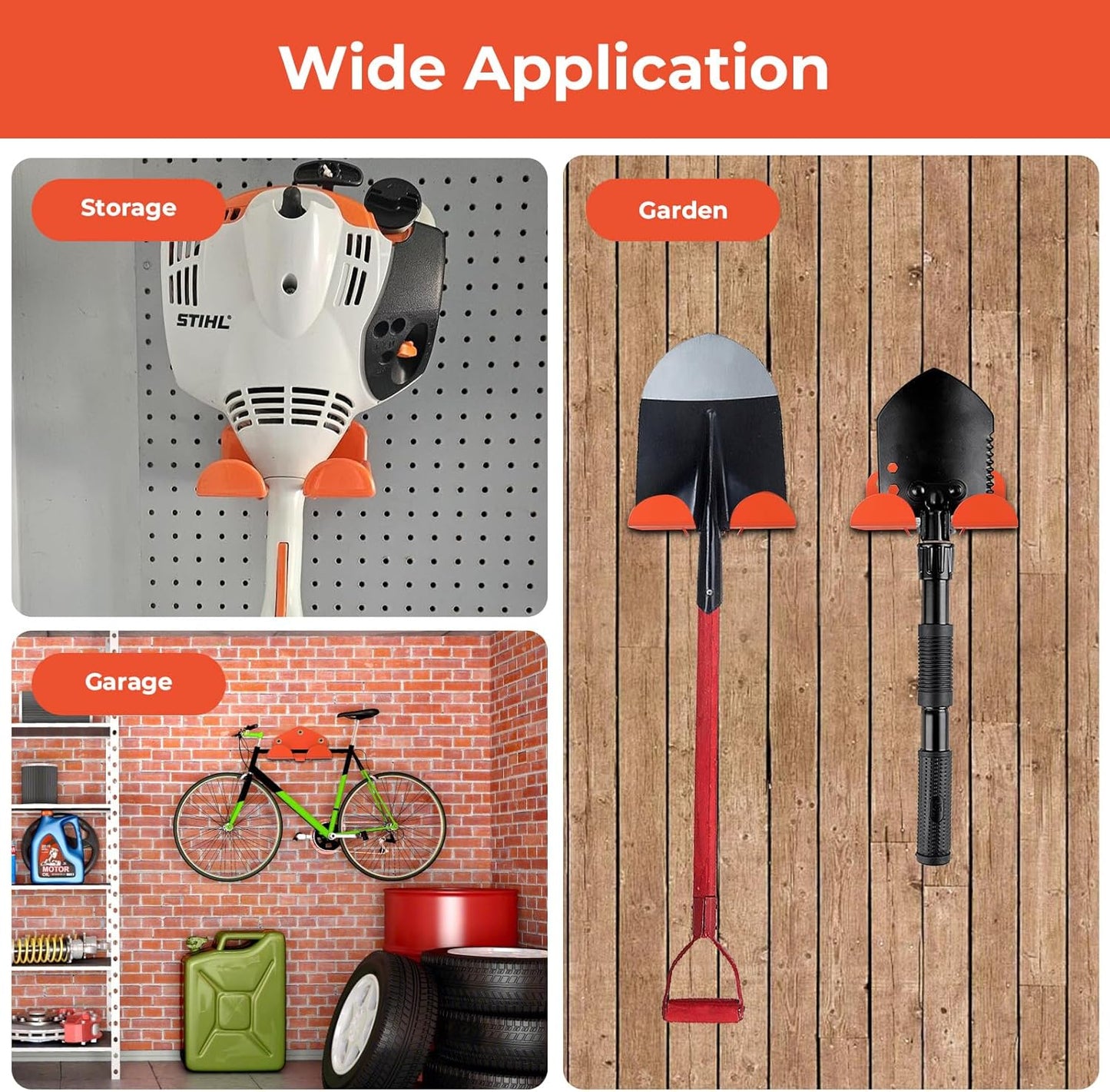 Weedeater Hanger, Heavy Duty Weed Eater Rack Waterproof Garage Organization Trimmer Rack, Garage Storage Tool Organizer for Grass Trimmer, Garden Tools