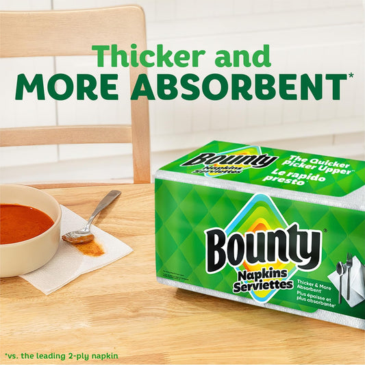 Bounty Paper Napkins, White, 200 Count, Packaging may vary