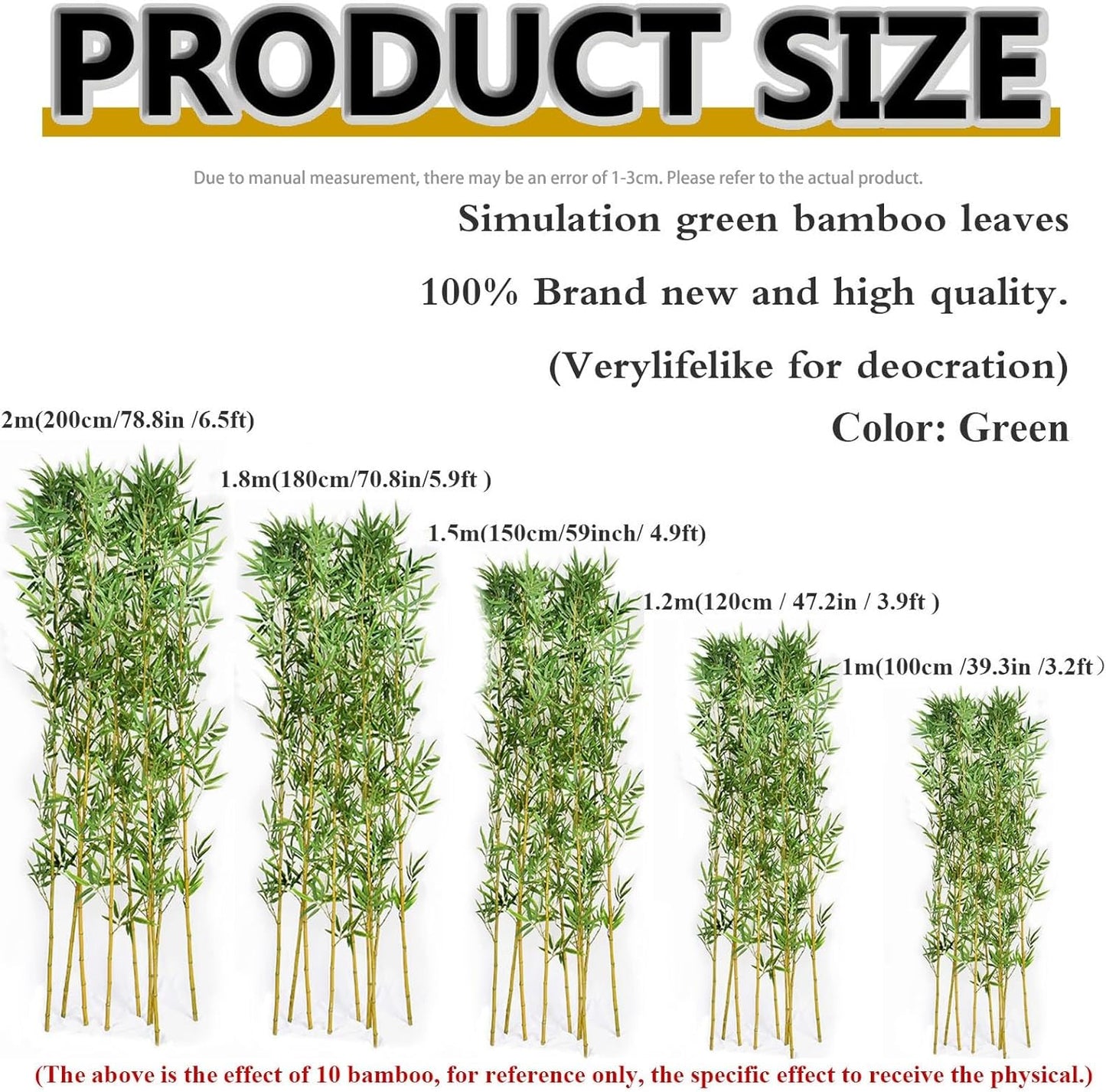 Outdoor Indoor Artificial Bamboo Plants Trees with Leaves, Fake Faux Silk Greenery Wall DIY Decor Screen for Landscaping Privacy, Garden Fence, Courtyard Entrance & Room Separator Decor(5 Bamboo,1m/3.