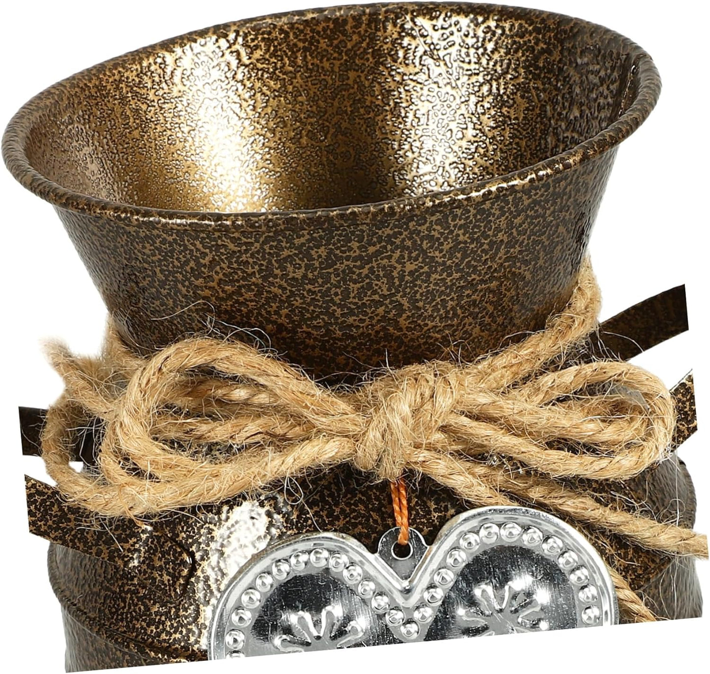 PRETYZOOM Vintage Metal Flower Bucket for Home Decor Rustic Decorative