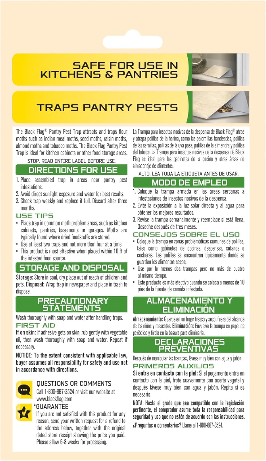 Black Flag Pantry Pest Trap 2 Count, Insect Traps, Safe For Use In Kit